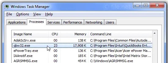 Disabling the compatibility mode setting for the QBW32.EXE file