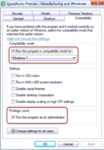 Immobilizing the Windows compatibility mode