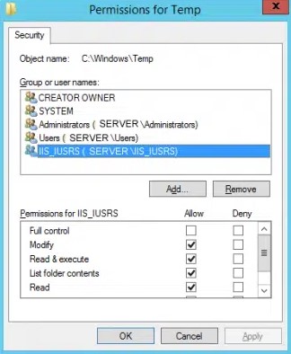 Modifying the Windows temp Folder's Permissions