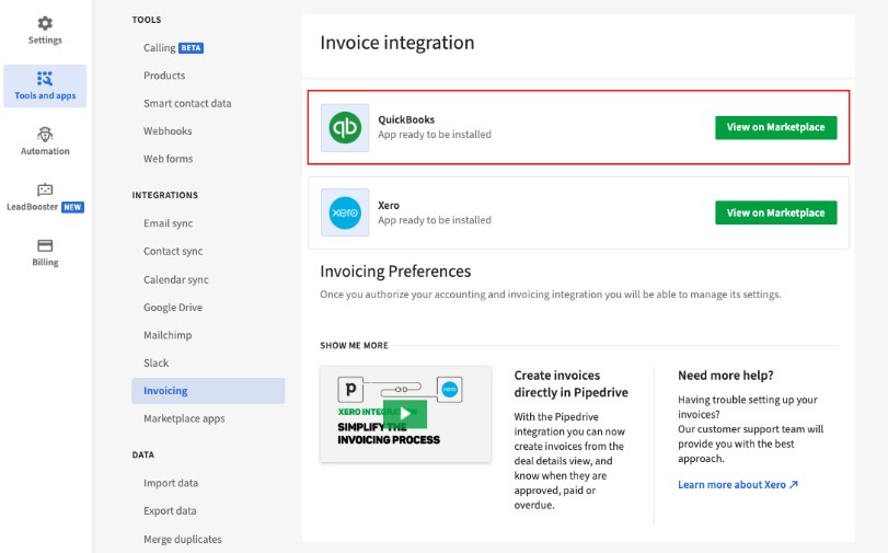 Need of Pipedrive QuickBooks integration