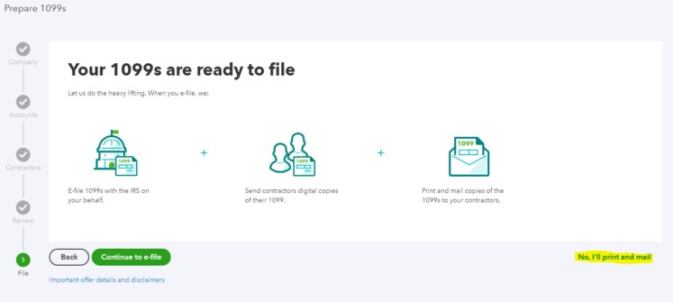 Printing 1099 Form in Intuit Full Service Online Payroll