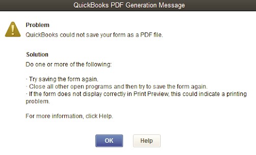 QuickBooks Save As PDF Not Working Error