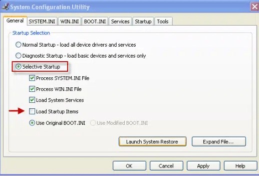 Re-installing QuickBooks in Selective Startup Mode