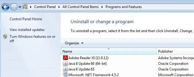 Reinstall the Java application