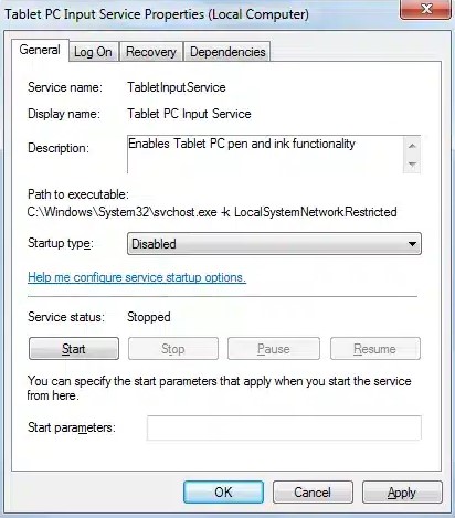 Turning off the input services