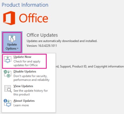 Updating Excel