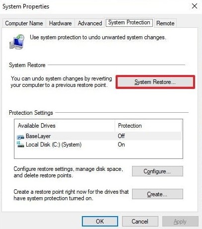 Using Windows System Restore to undo system changes