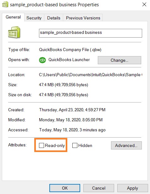 Change the setting of the company file to read-only