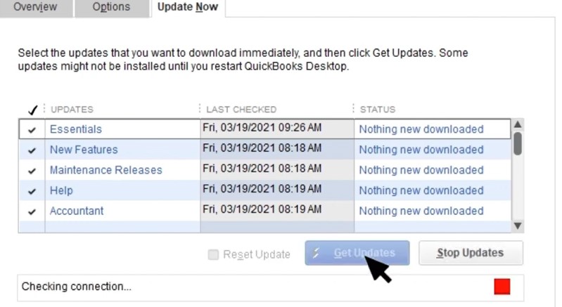 Download a manual QuickBooks update