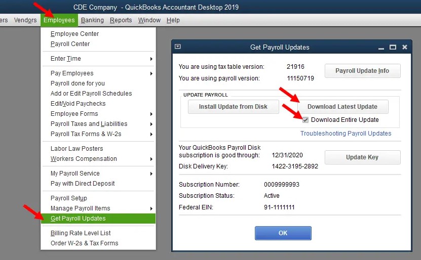 Download payroll updates again