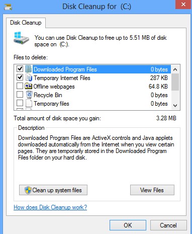 Execute a disk cleanup