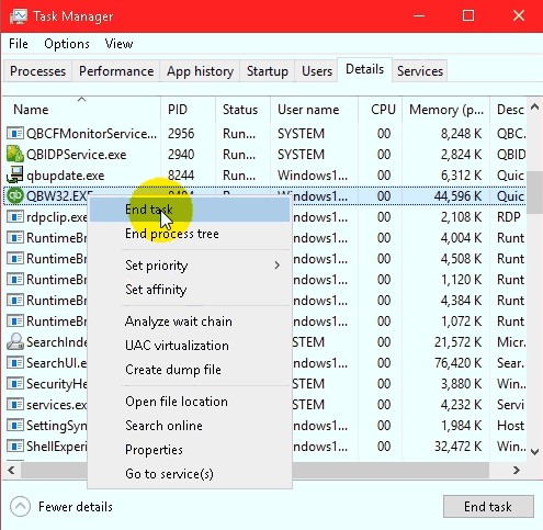 Finish the QuickBooks tasks in the Task Manager