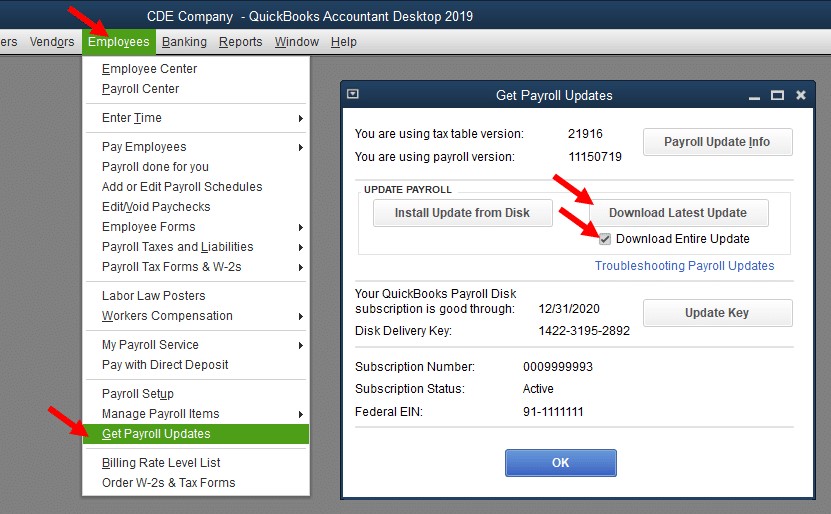 Get the latest tax table update in QuickBooks