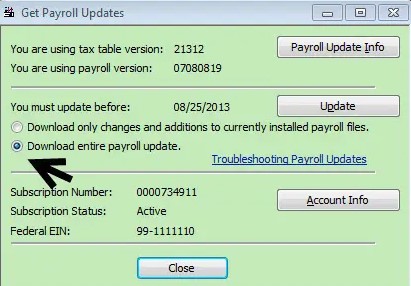 Install Payroll Tax Table Updates & QuickBooks