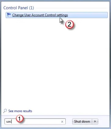 Modify user account control settings