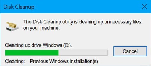 Running disk clean-up