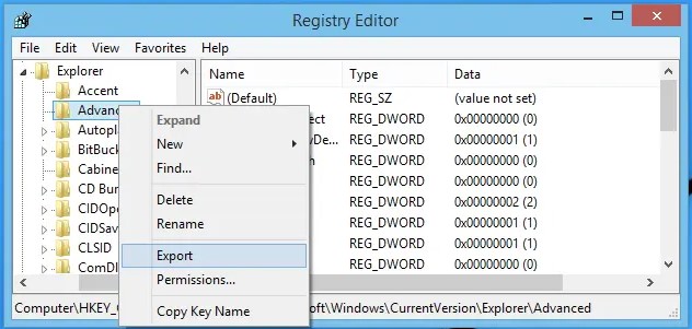 Save the backup key from Internet Explorer