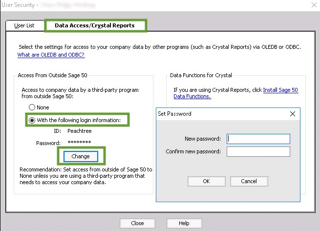 Set up the credentials for data access