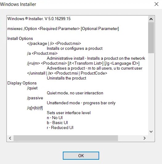 Upgrade Windows Installer version