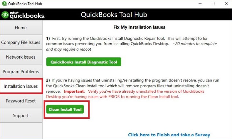 Use the clean install tool