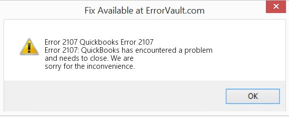 What Does QuickBooks Error 2107 Mean