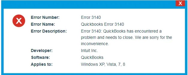 What Is QuickBooks Error 3140