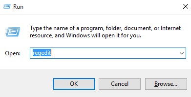 input Regedit and hit Enter