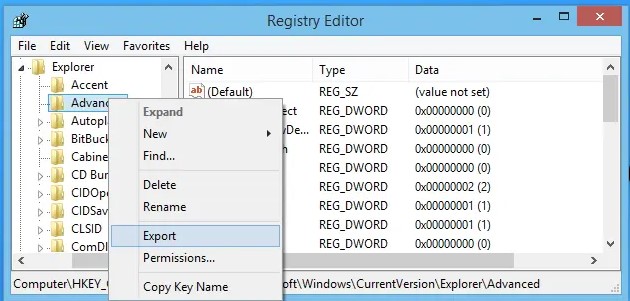 navigate to the export range box