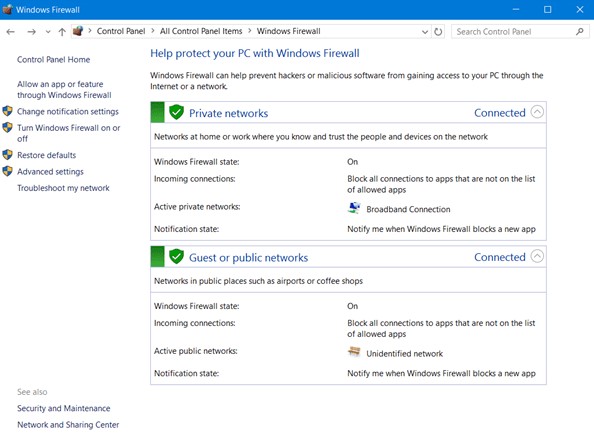 Firewall Configuration