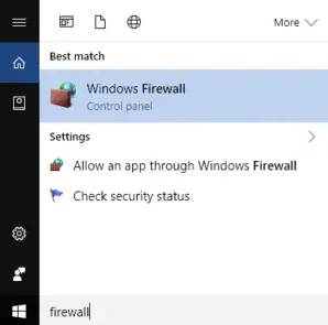 Select Windows Firewall