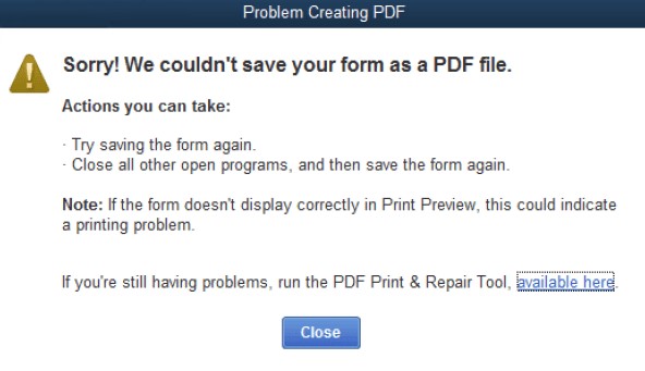 What are the significant reasons behind QuickBooks PDF and printing errors