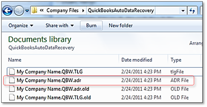 QuickBooks 2012 auto data recovery