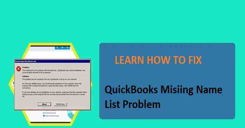 How to Fix Missing Name List Problem QuickBooks