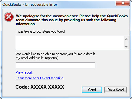 quickbooks unrecoverable error windows