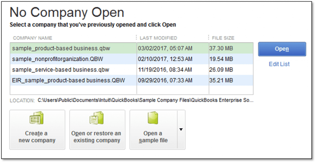 Locally Open Your Company File