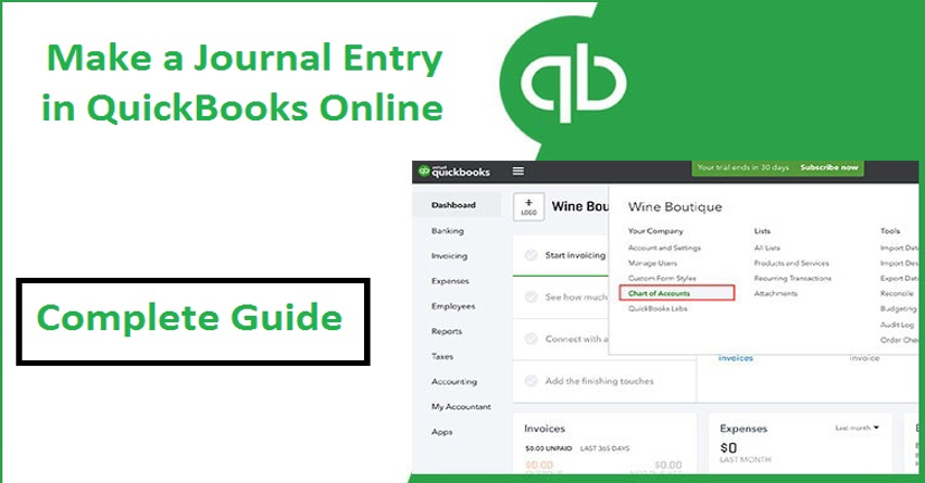 Journal Entry in Quickbooks Online