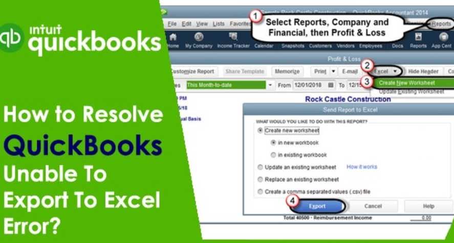 Quickbooks Won't Export to Excel